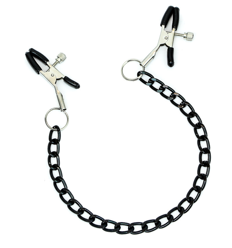 NIPPLE CLAMP WITH HANGING BLACK CHAIN