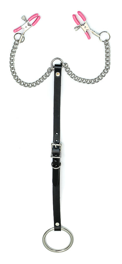 NIPPLE CLAMP WITH STEEL COCK RING