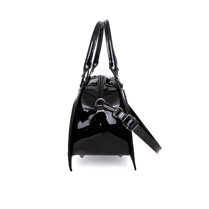 Damask Bat Handbag In Black