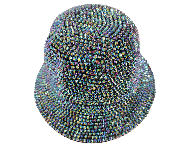 Rainbow AB Bling Rhinestone Studs Detailed Bucket Hat