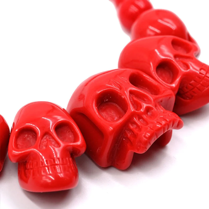 Skull Collection Necklace Red