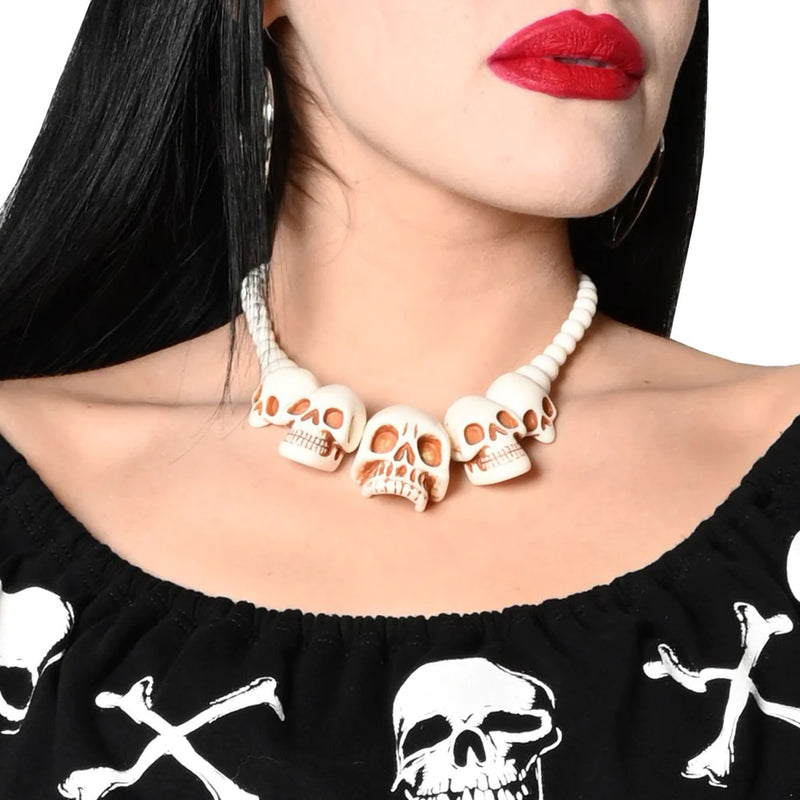 Skull Collection Necklace Bone White