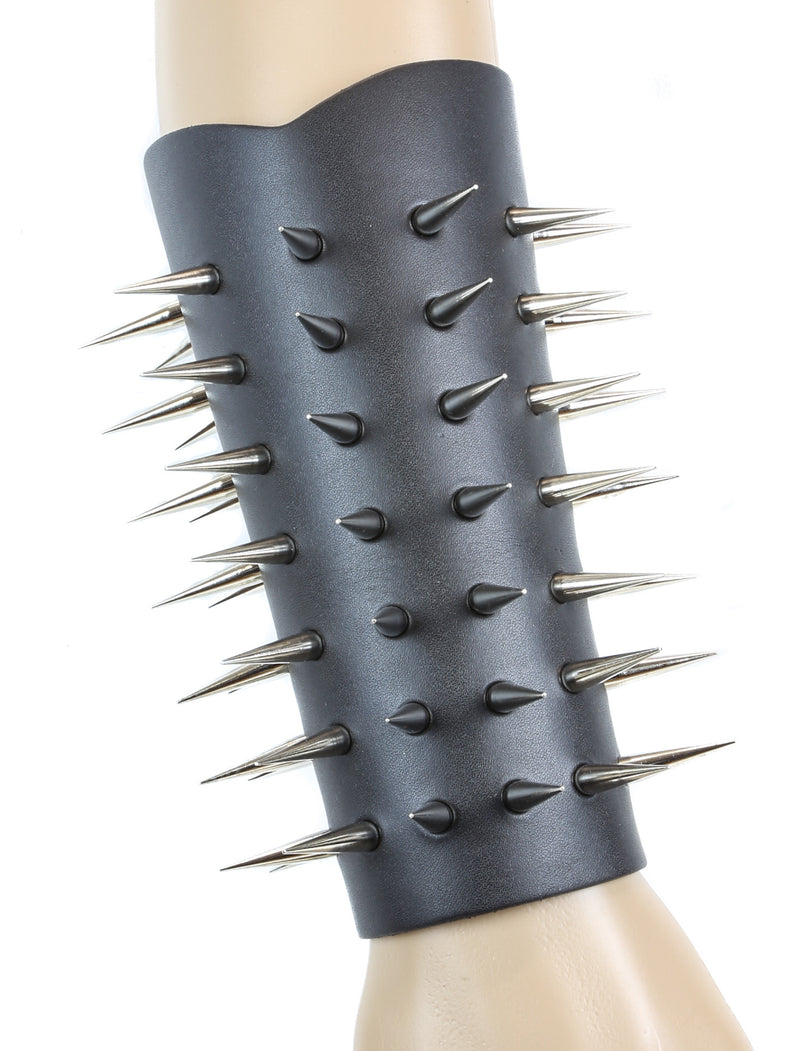 Black Armband with Slim & Tall Spikes