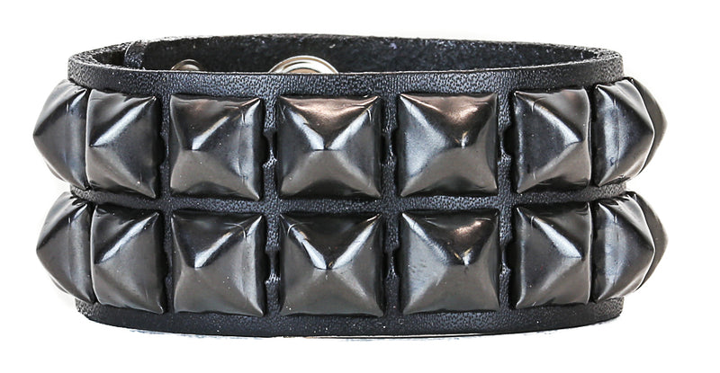 Double Row Black Studded Bracelet