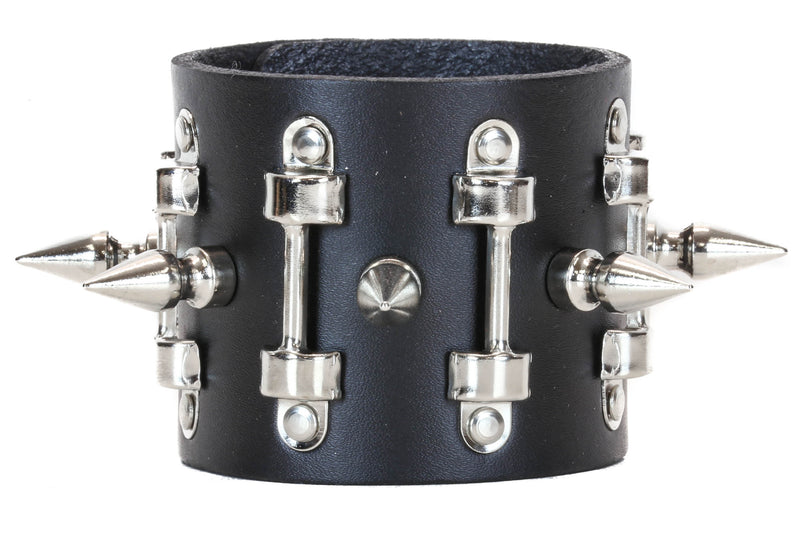 BRACELET WITH LARGE HANDLE HOLDERS AND SMALL & LARGE SPIKES