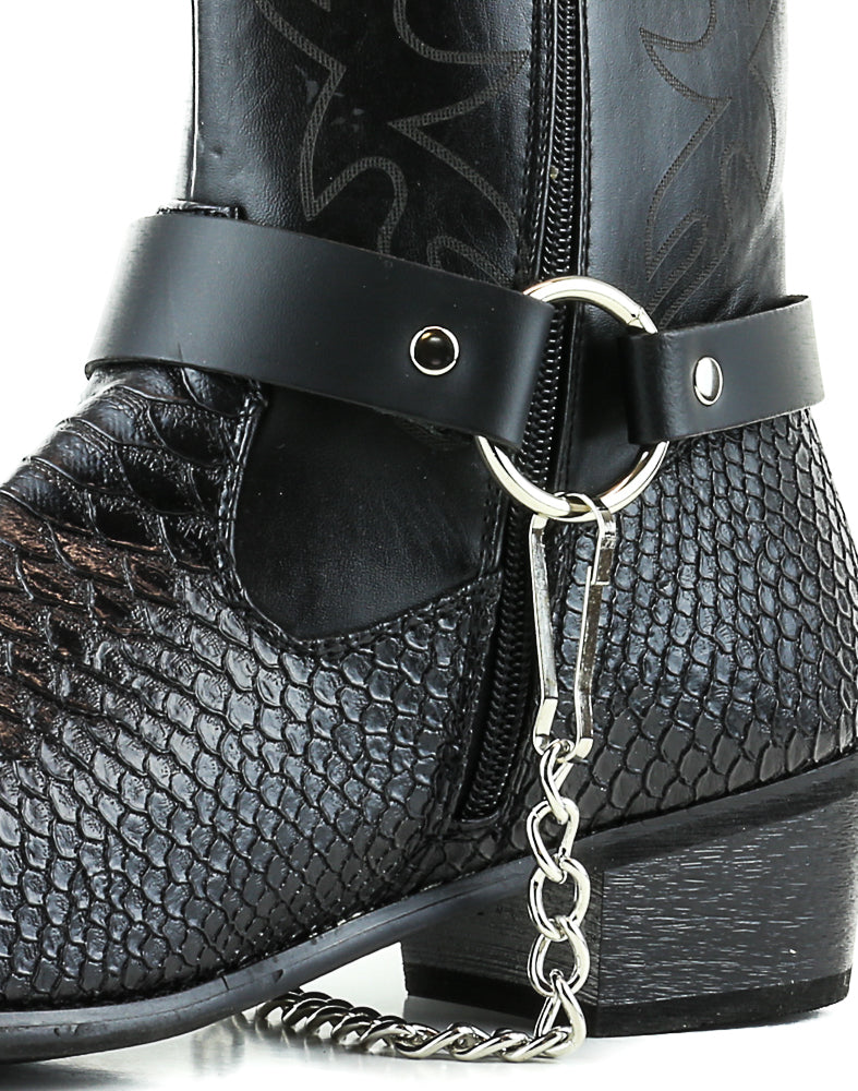 Plain Leather Boot Strap Single Piece