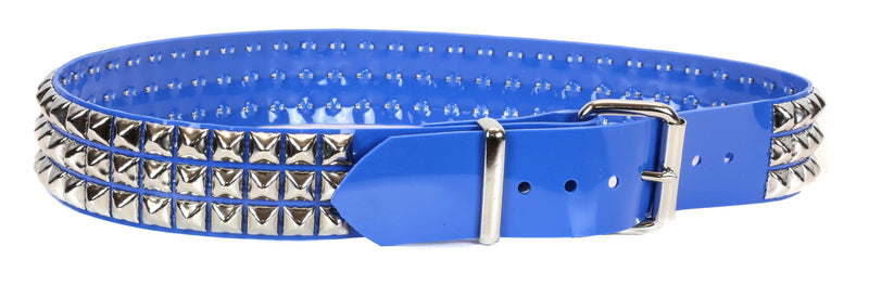 Blue PVC Vinyl Studded Belt