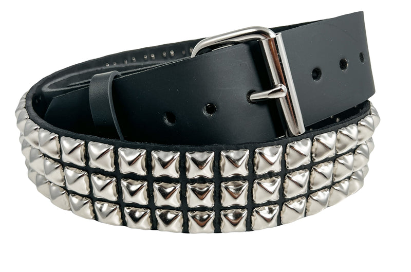 Vegan 3 Row Studded USA Leather Belt Premium Quality