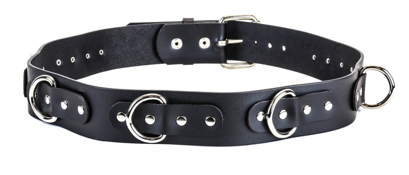 Bondage Belt Large 'D' Rings Genuine Leather