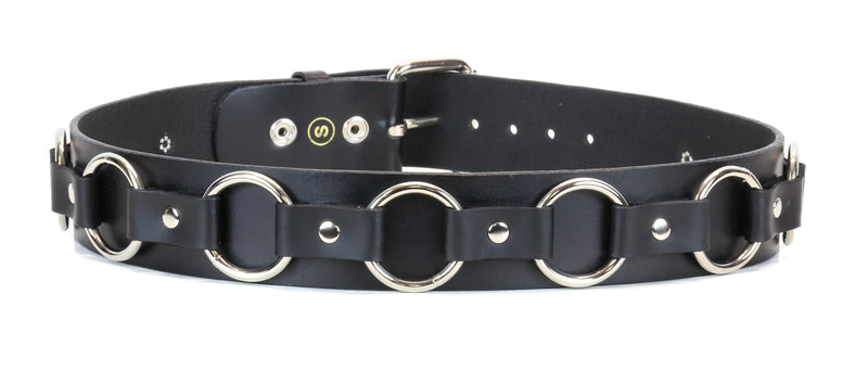 O Ring Strap Bondage Belt Large 'O' Rings Genuine Leather