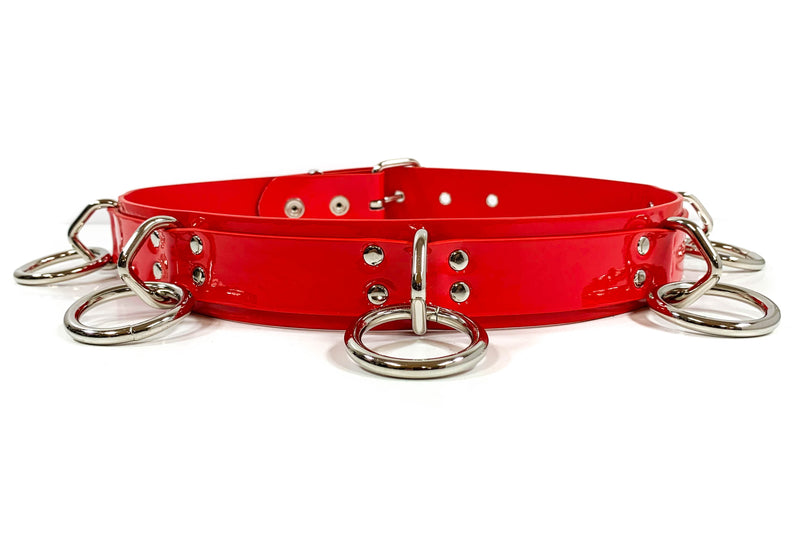 Patent Red Bondage Belt By Funk Plus