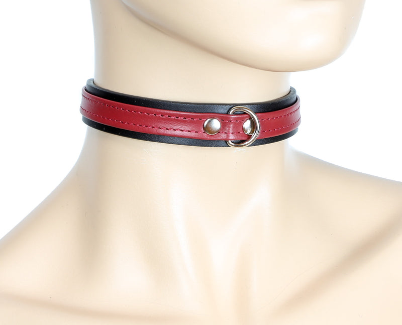 Simple Red Bondage Choker with Clasp