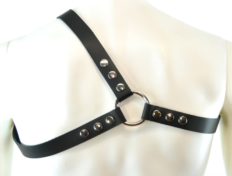 Leather Bulldog Body Harness D Rings Snap Adjustable