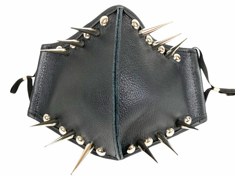 Genuine Leather Spike Face Mask