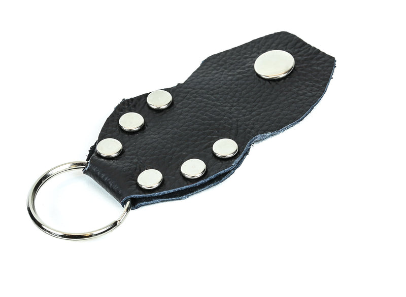 Soft Lamb Skin Leather Pick Holder Key Ring Snap Covered Black