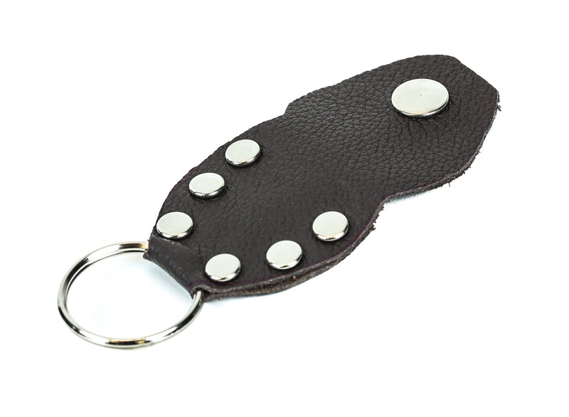 Soft Lamb Skin Leather Pick Holder Key Ring Snap Covered Brown
