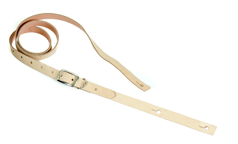 3/4" Wide Beige Tanned Saddle Leather Buckle Guitar Strap