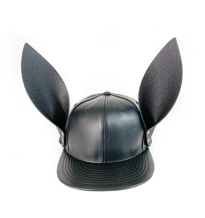 Bunny Ear Faux Leather Baseball Hat
