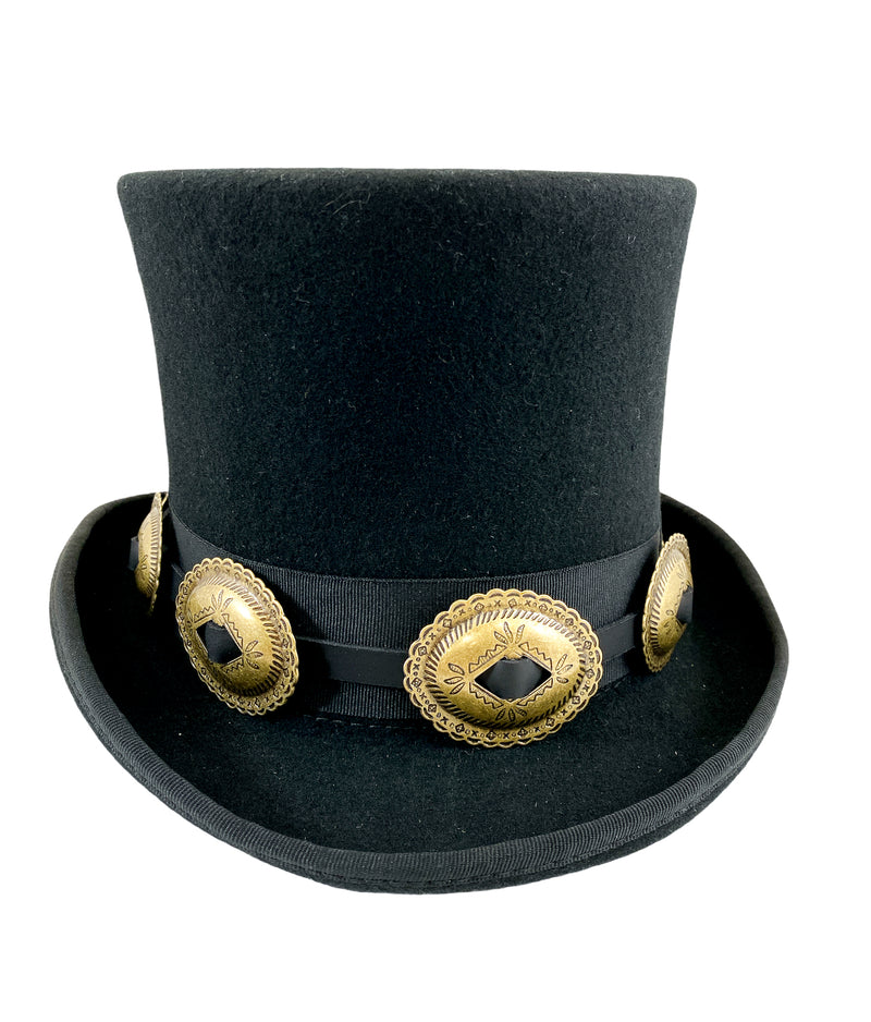 Brass Oval Concho Top Hat