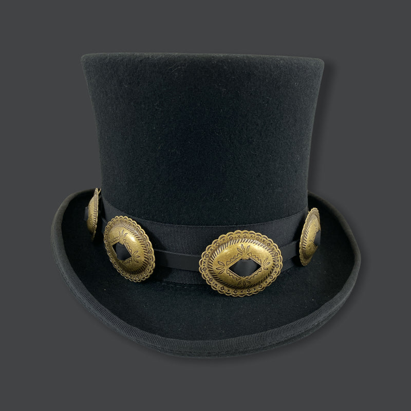 Brass Oval Concho Top Hat