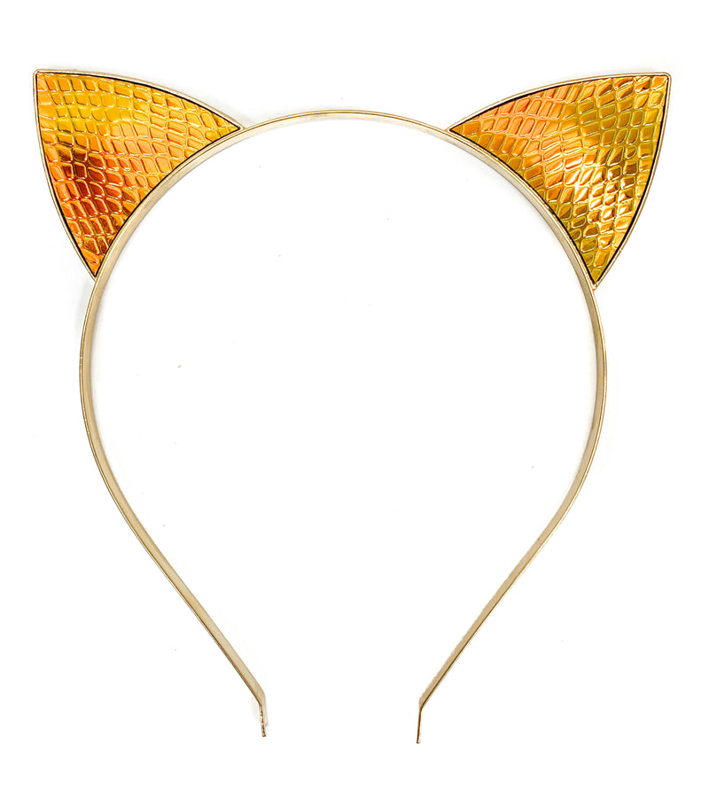 Snake Rainbow Holographic Steel Cat Ears Headband