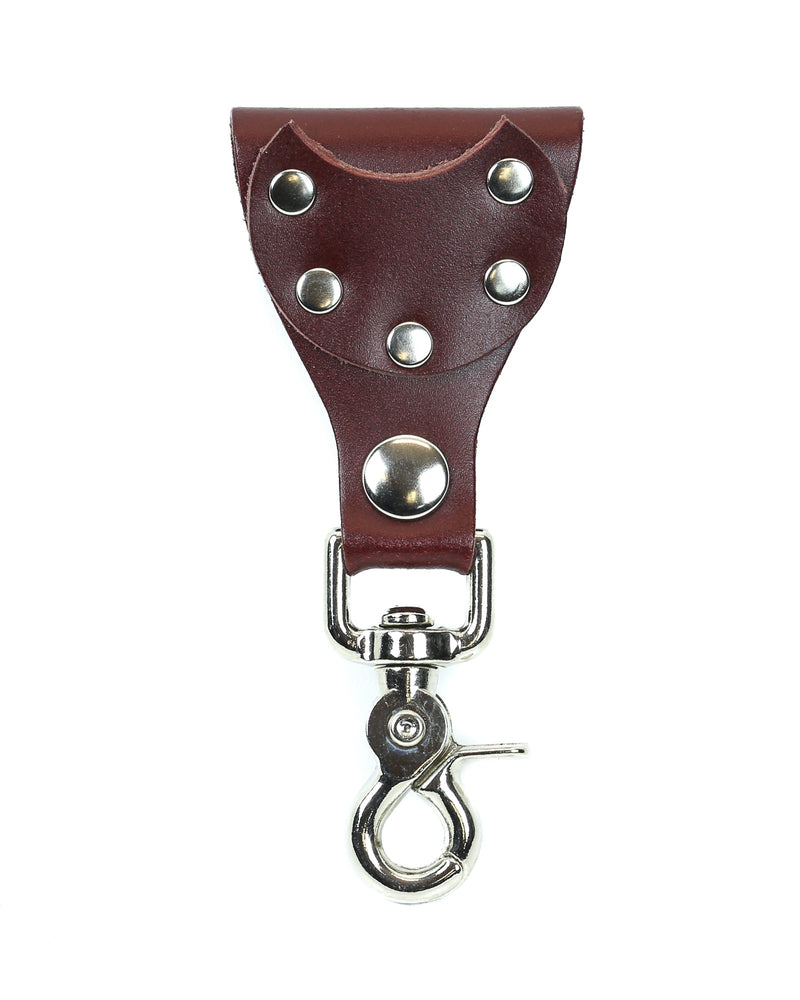 Leather Pick Holder Trigger Clasp Belt Insert & Cable Pass Through On Gig Brown
