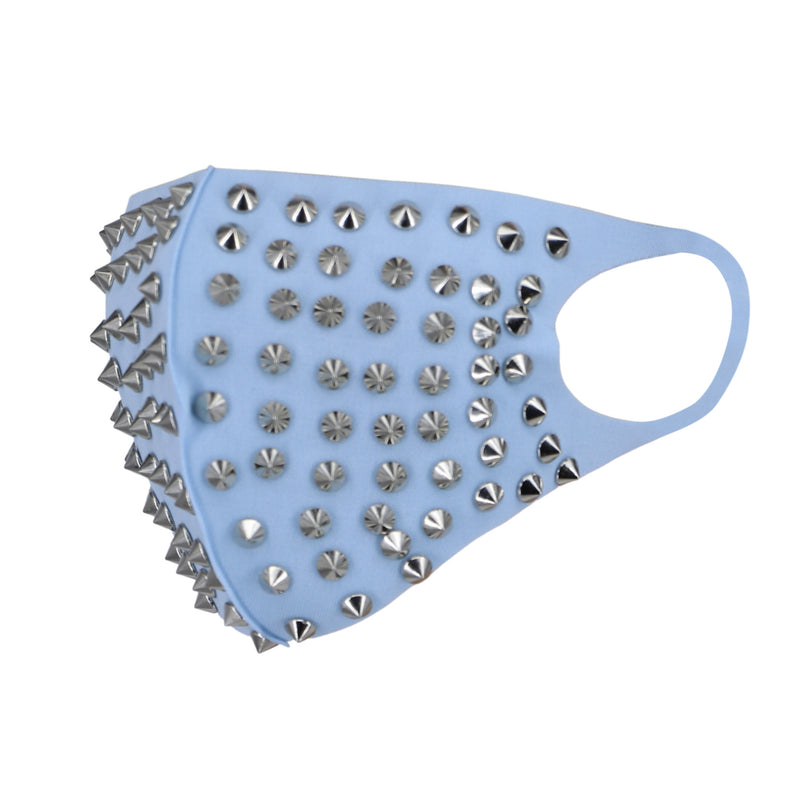 Blue Cone Studded Face Mask Mouth Cover Face Cover Mask With Filter Pocket