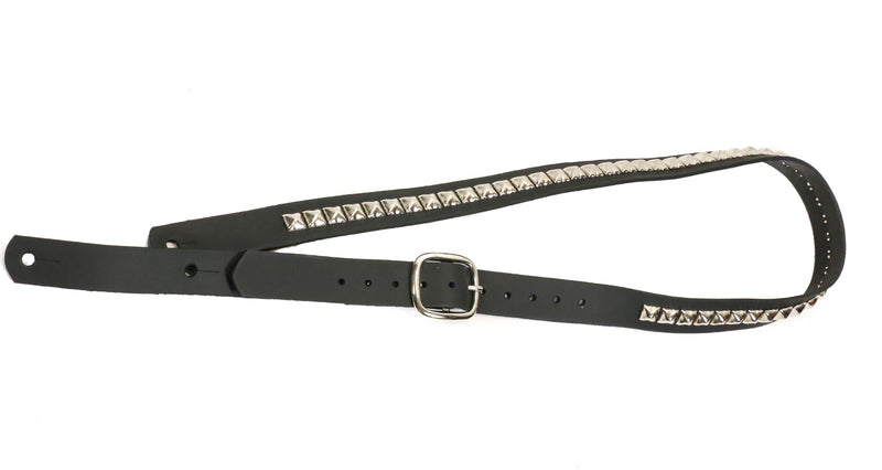 Black Silver Studded One Row  Buckle Strap 1 1/4" Wide