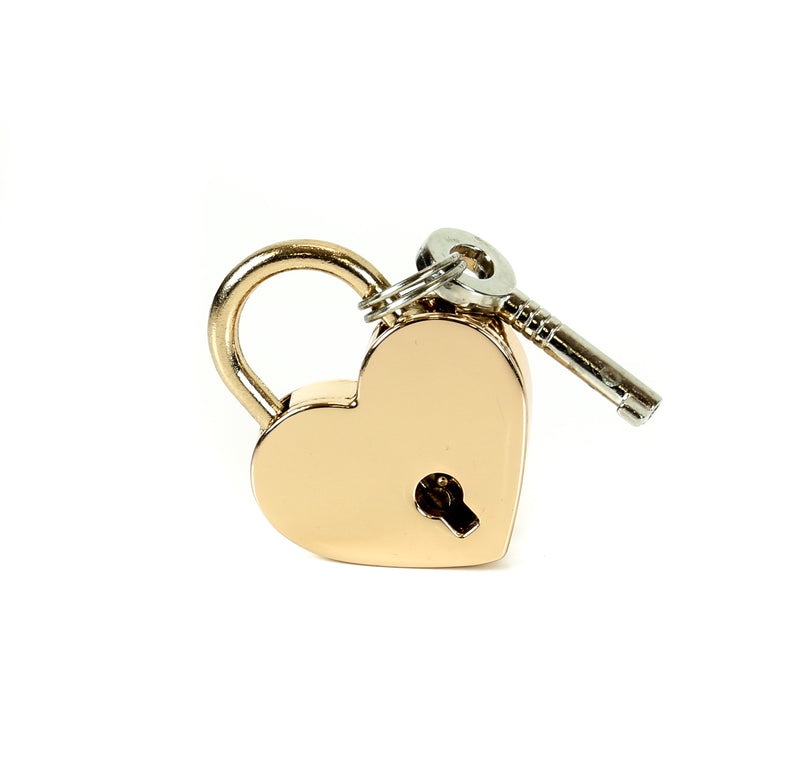 Gold Heart Padlock With Keys