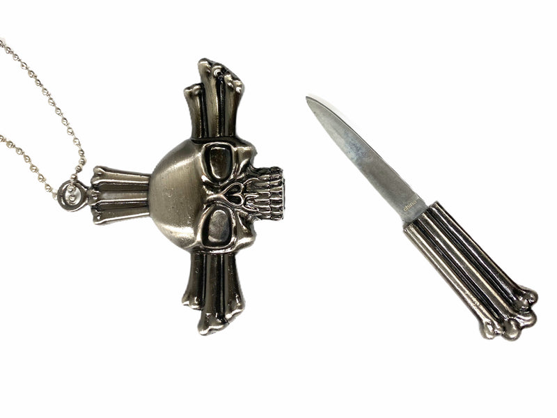 Skull & Cross Pendant With Knife