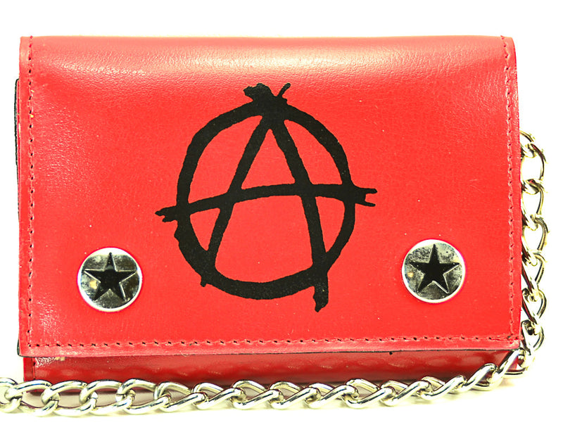 RED ANARCHY SYNTHETIC LEATHER WALLET