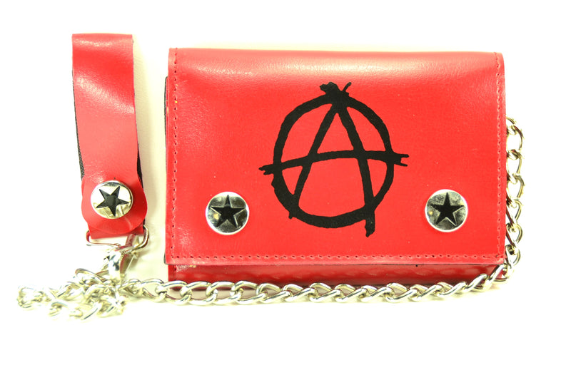 RED ANARCHY SYNTHETIC LEATHER WALLET