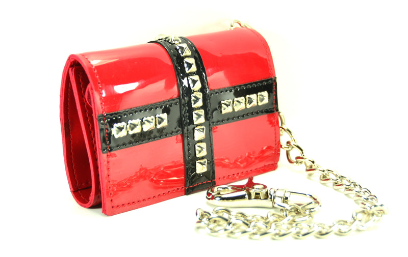 RED STUDDED WALLET