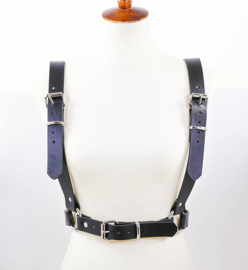 Black Suspender Style Vegan Leather Harness