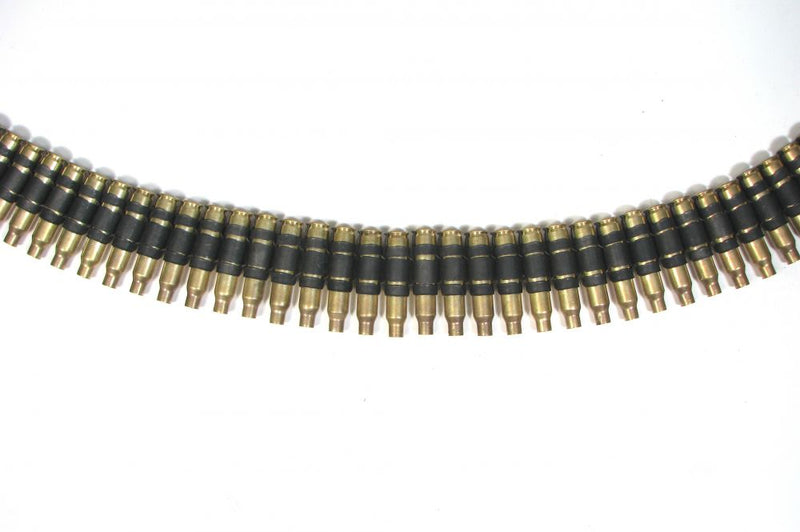 M16 .223 Caliber Bullet Belt Brass Shell Without Tips Black 'X' Link