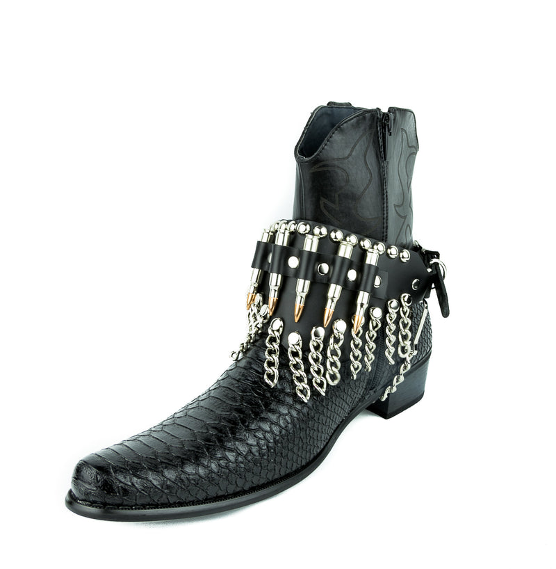 REAL BULLET CHAIN STUDDED BOOTSTRAP