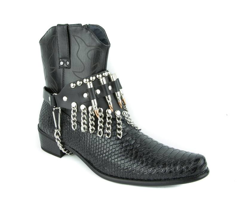 REAL BULLET CHAIN STUDDED BOOTSTRAP