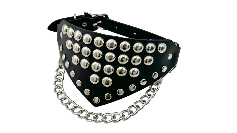 BS347 LARGE ROUND  STUDDED TRIANGULAR   BOOTSTRAP OVER LEATHER