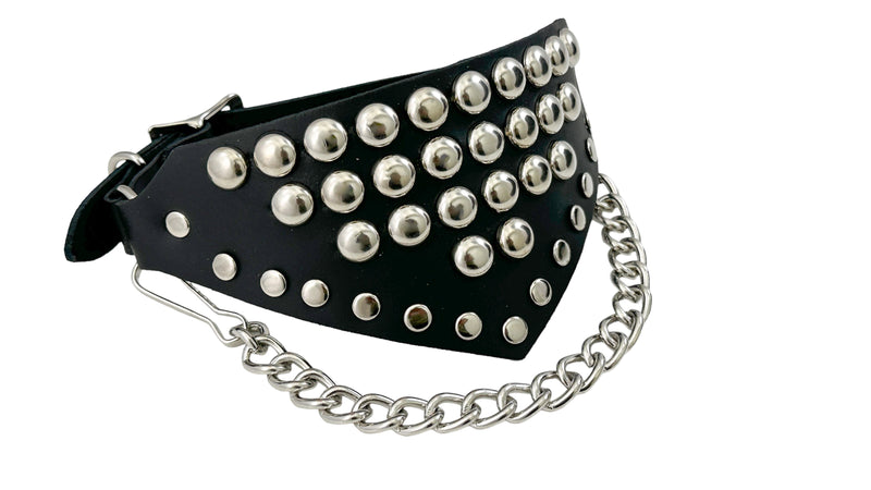 BS347 LARGE ROUND  STUDDED TRIANGULAR   BOOTSTRAP OVER LEATHER