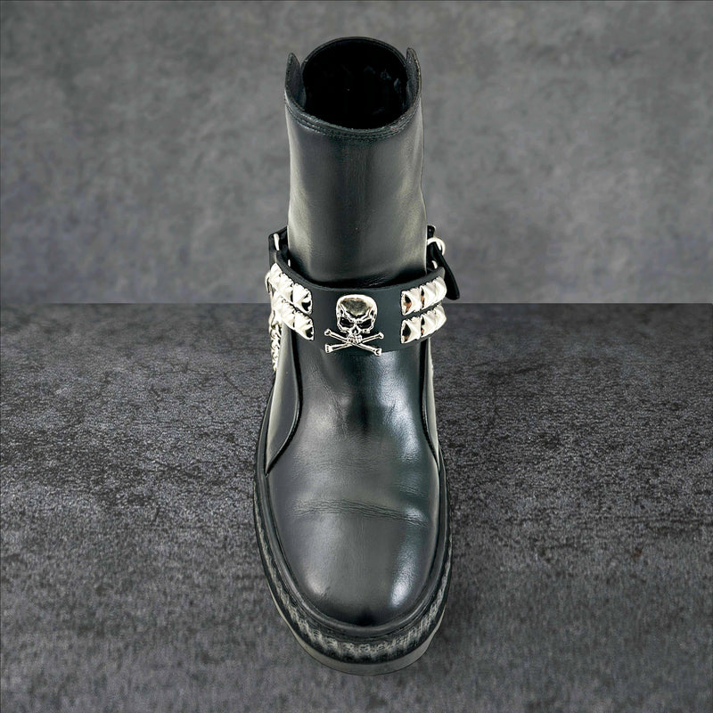 STUDDED SKULL BOOTSTRAP