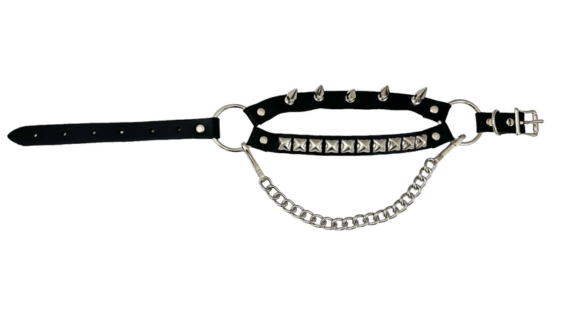 STUDDED SPIKE XL DOUBLE STRAP  BOOTSTRAP LEATHER