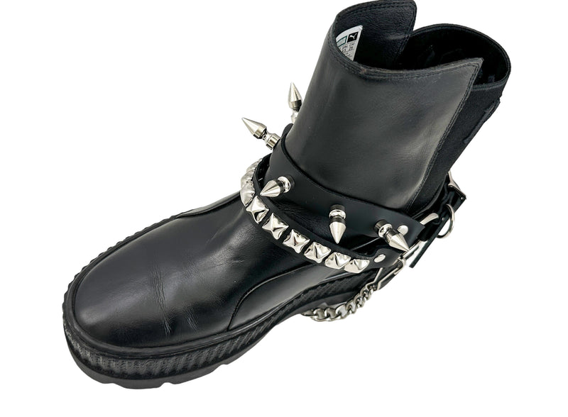 STUDDED SPIKE XL DOUBLE STRAP  BOOTSTRAP LEATHER