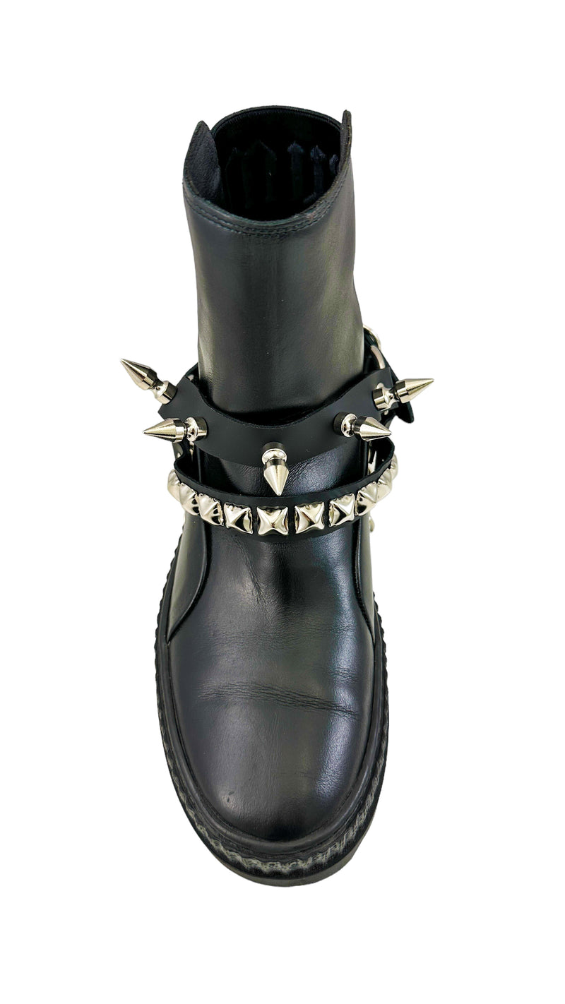 STUDDED SPIKE XL DOUBLE STRAP  BOOTSTRAP LEATHER