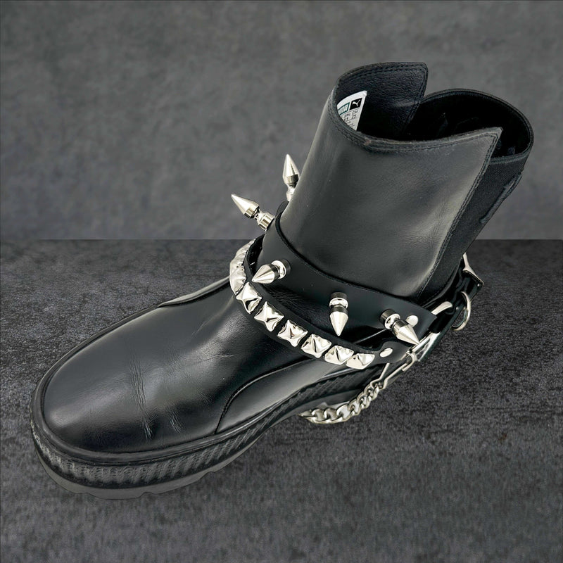 STUDDED SPIKE XL DOUBLE STRAP  BOOTSTRAP LEATHER