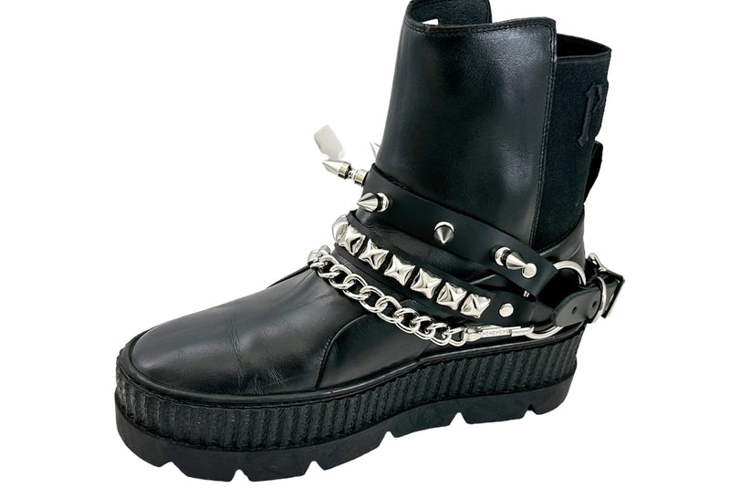 STUDDED SPIKE XL DOUBLE STRAP  BOOTSTRAP LEATHER