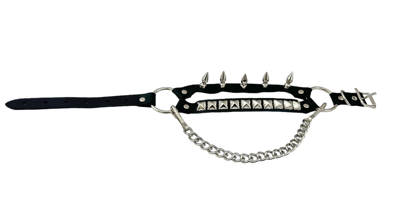 STUDDED SPIKE XL DOUBLE STRAP  BOOTSTRAP LEATHER