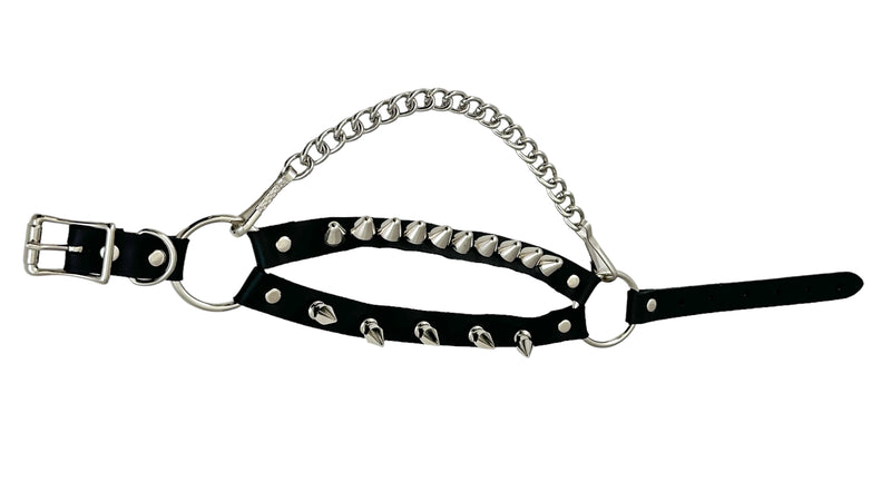 UK77 STUDDED SPIKE XL DOUBLE STRAP  BOOTSTRAP LEATHER