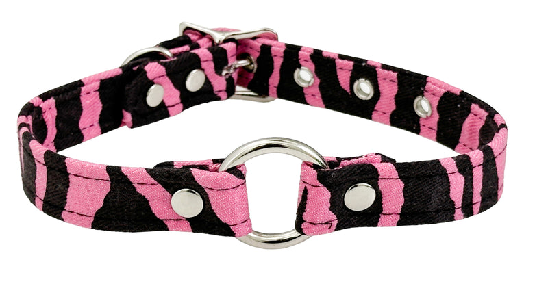 CANVAS ZEBRA PRINT ZEBRA RING  CHOKER