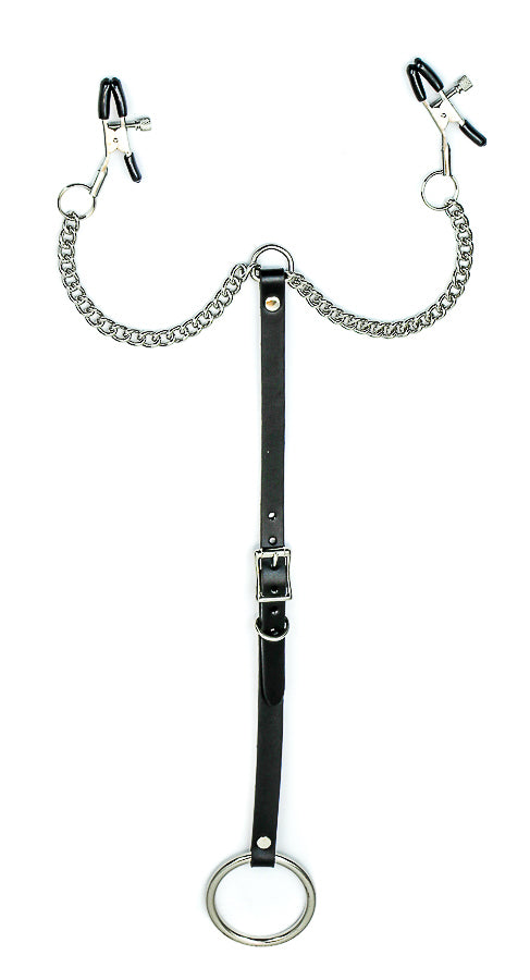 NIPPLE CLAMP WITH STEEL COCK RING