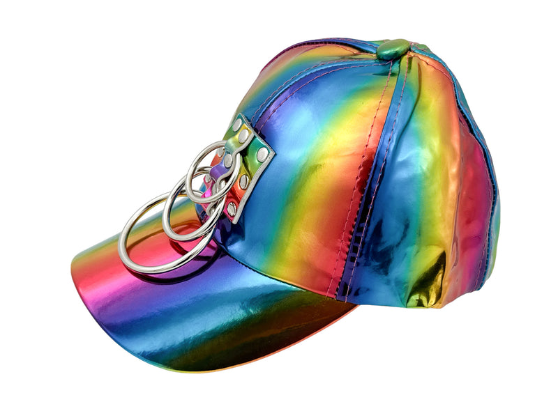 Rainbow Baseball Hat With Rings